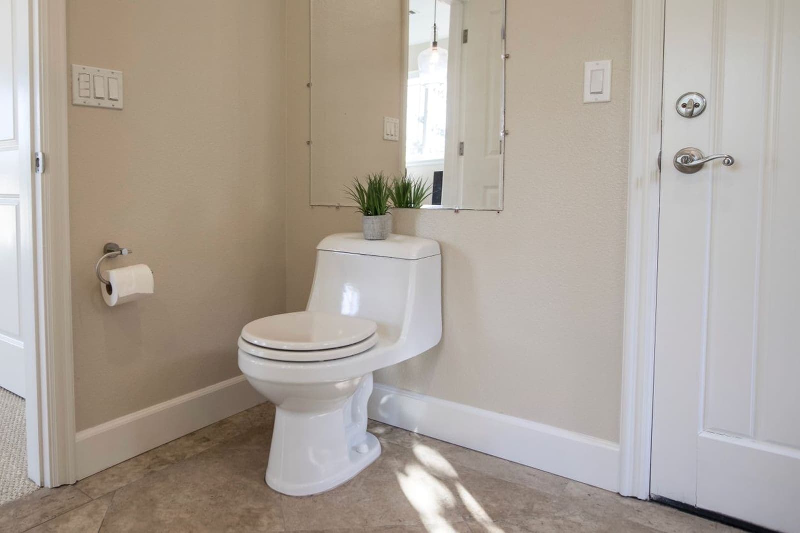 Toilet in a small bathroom